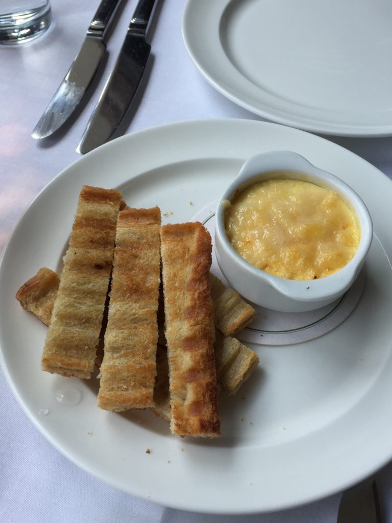 Your starter for 10 out of 10: parmesan custard with anchovy toast